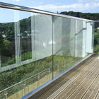 Aluminum 6063 Balcony Glass Frameless Balustrade Railing Clamp Profile